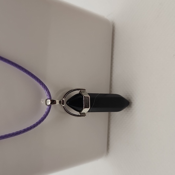 Healing‎ Crystal Point Pendant Necklace Obsidian Spiritual Chakra Stones Reiki - Picture 2 of 3